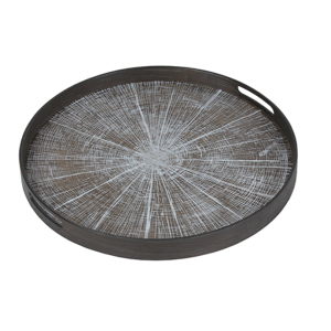 Plateau en bois flotté Design Ø 48 cm - Notre Monde-White Slice